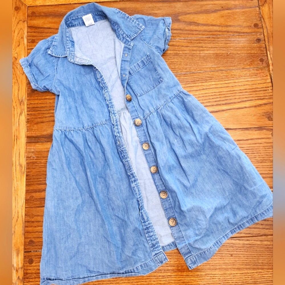 Denim button down dress